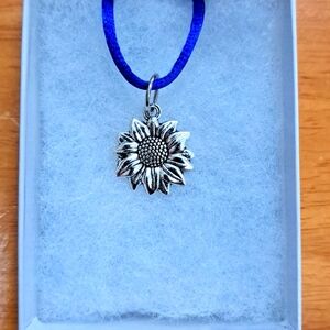 Silver Sunflower Necklace